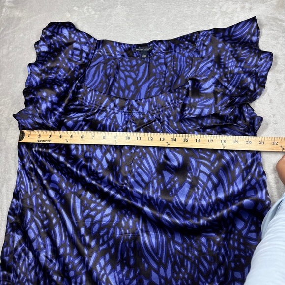 Banana Republic Y2K Vintage Babydoll 100% Silk Geometric Flutter Blouse Top L - Picture 7 of 14